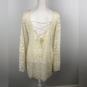 Dolce Vita women’s Sz S lace dress western look scalloped hem open arms